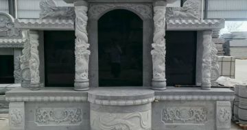 海东 芝麻灰高档墓碑，土墓，可定制