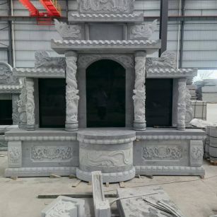 海东 芝麻灰高档墓碑，土墓，可定制