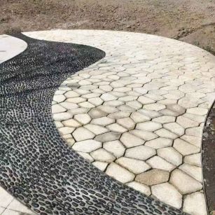 海东 黄金麻冰裂缝室外铺装效果完美展示