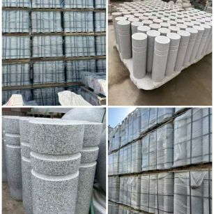 海东 芝麻白花岗岩挡车柱、隔离柱多少钱