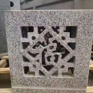 海东 芝麻白花岗岩镂空雕花灯笼