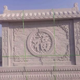 海东 芝麻白花岗岩屏风，照壁，影壁