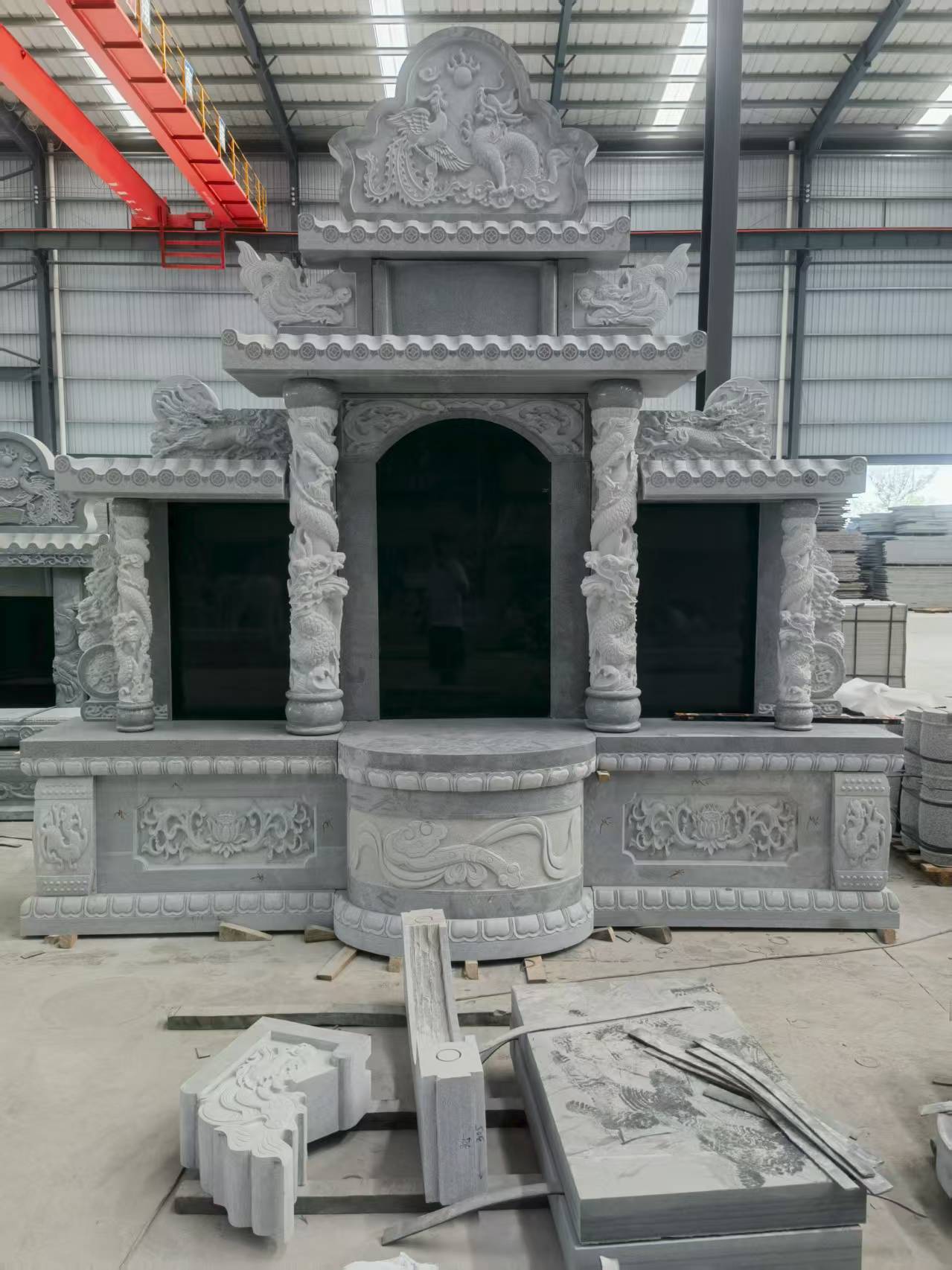 海东 芝麻灰高档墓碑，土墓，可定制